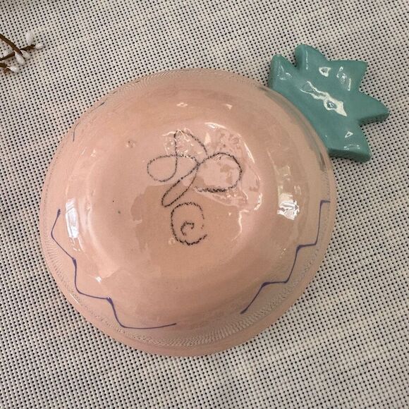 Susan Painter Pineapple Shaped Serving Dish Bowl‎ Handpainted Eclectic Rare - Picture 8 of 10